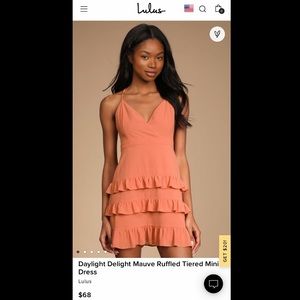 Coral Ruffled Sleeveless Minidress